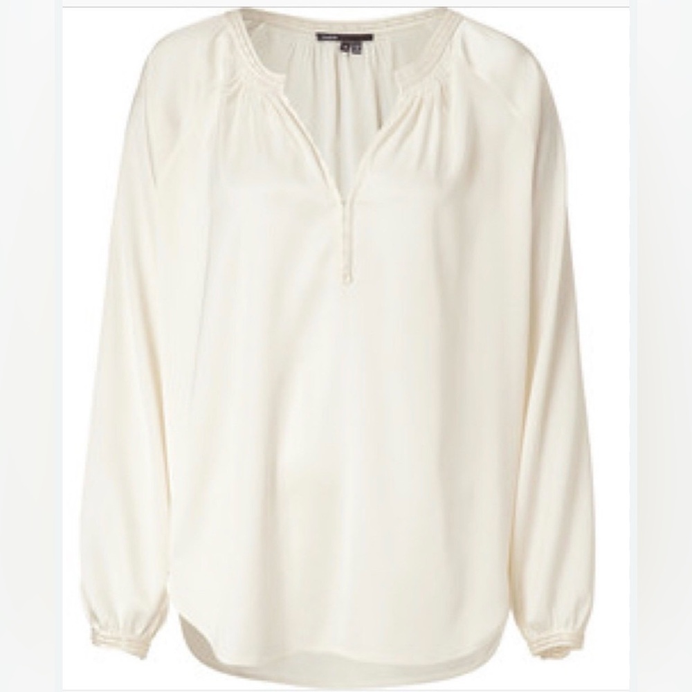 Vince Ivory Silk Boho Style‎ Tunic Top Blouse for Women NWOT Size:Small